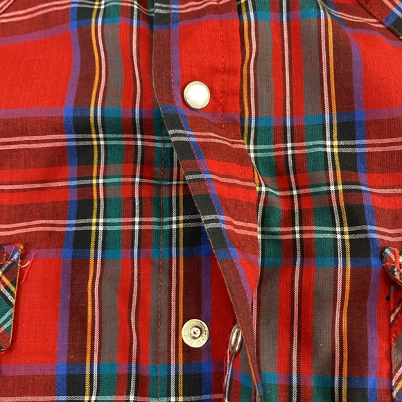 Ely Cattleman‎ Vintage Pearl Snap Western Shirt Mens Size XL Red Green Plaid - Picture 6 of 14